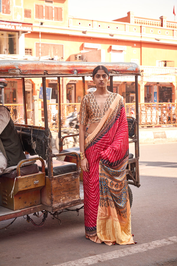 Laal Sutra Sawari Saree