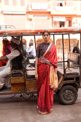 Maroon Bandni Mahotsav Sawari Saree