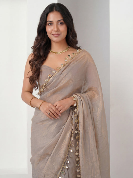 Metallic Shimmer Tissue Saree