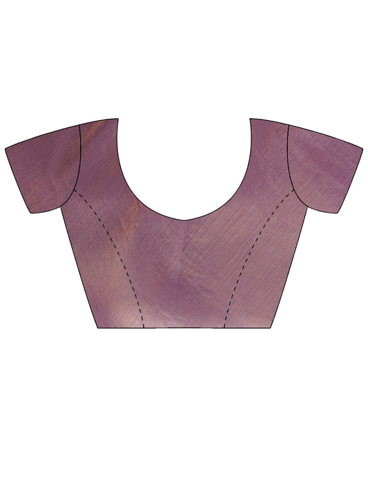Satin Lavender Solid Designer Saree