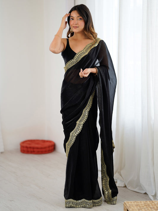 Heritage Black Silk Blend Saree
