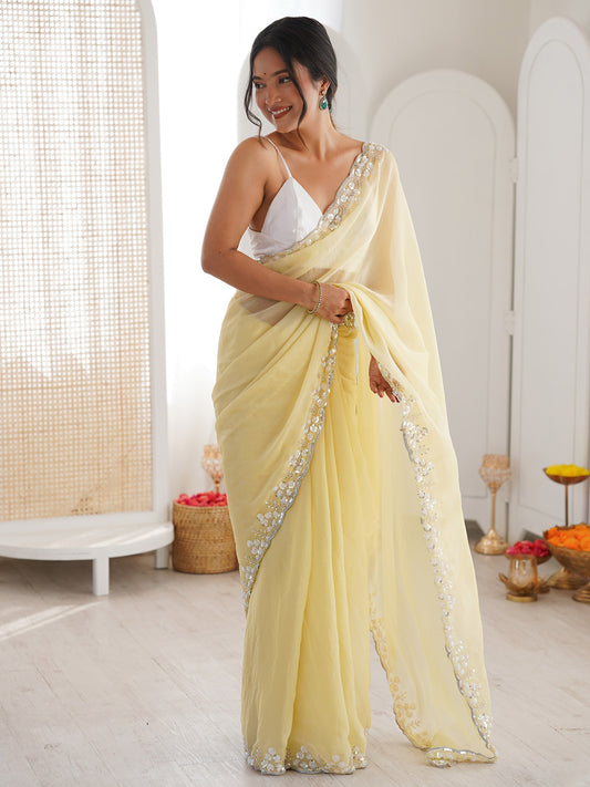 Polyester Embroidered Border Modern Aesthetic Saree