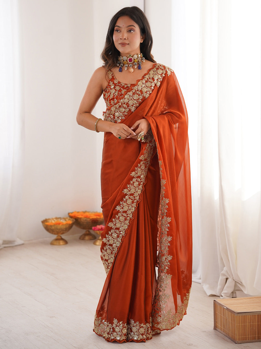 women saree for farewell