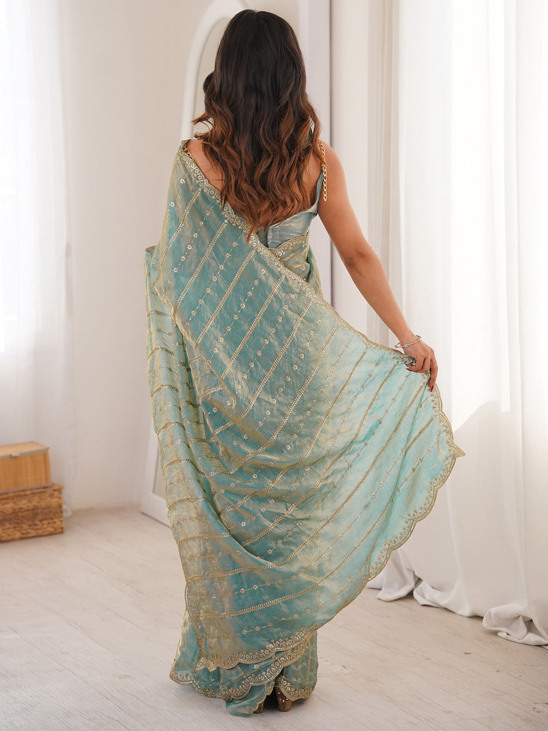 party wear saree for unmarried girl