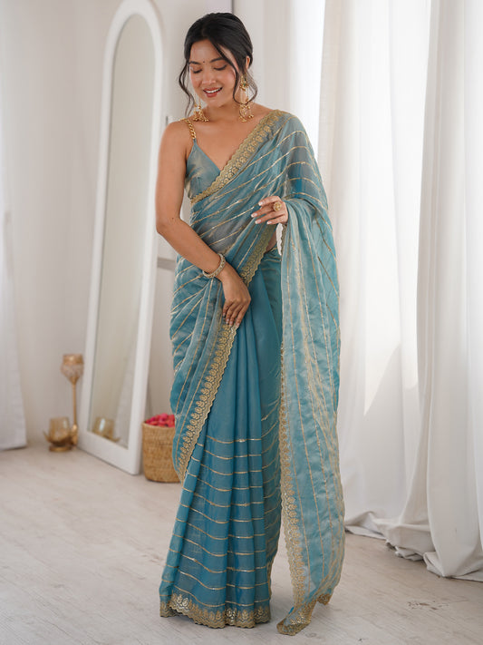 Sea Blue Saree