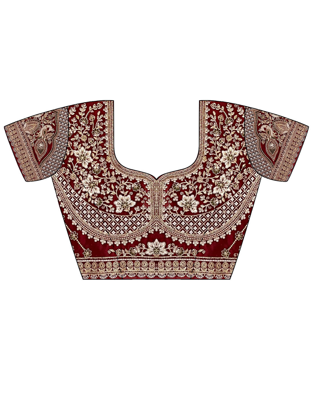 Rich maroon embroidered blouse