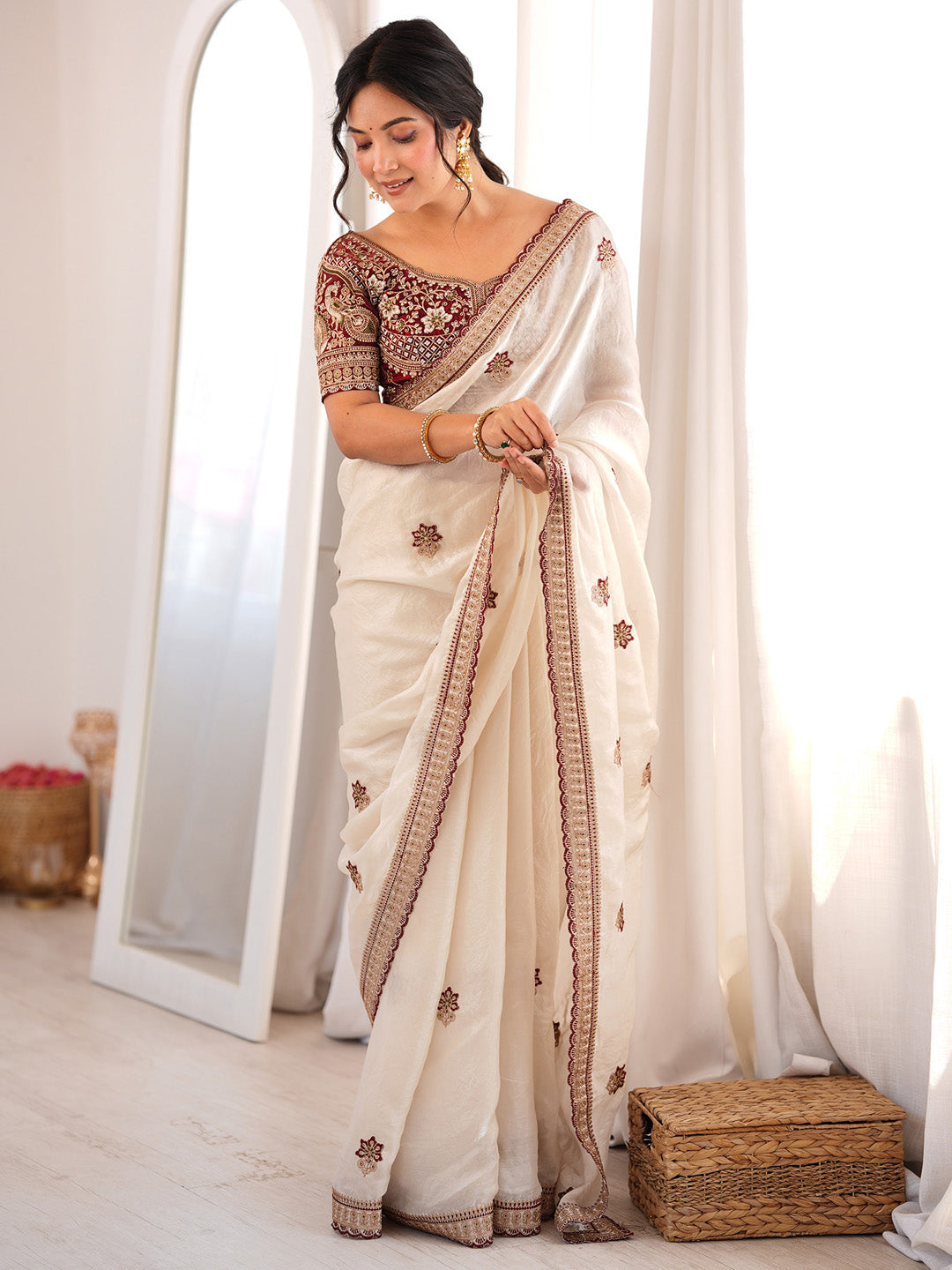 best saree collection
puja function wear saree
visit to temple wear saree