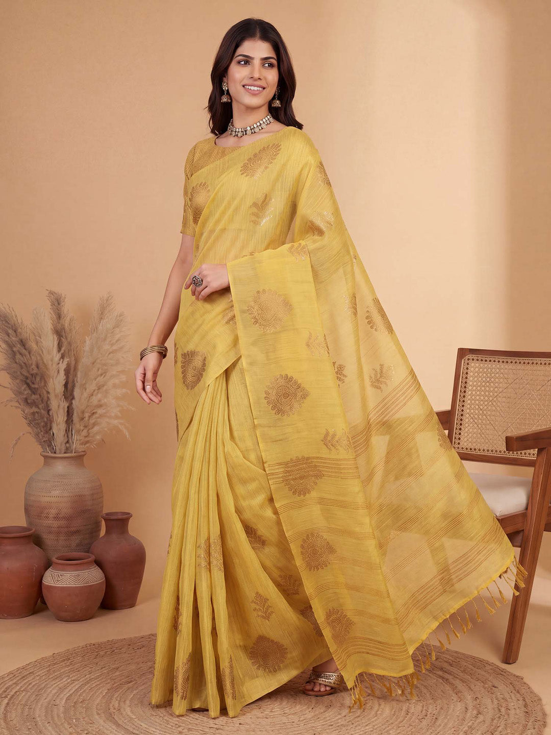 festive season saree
yellow festive saree