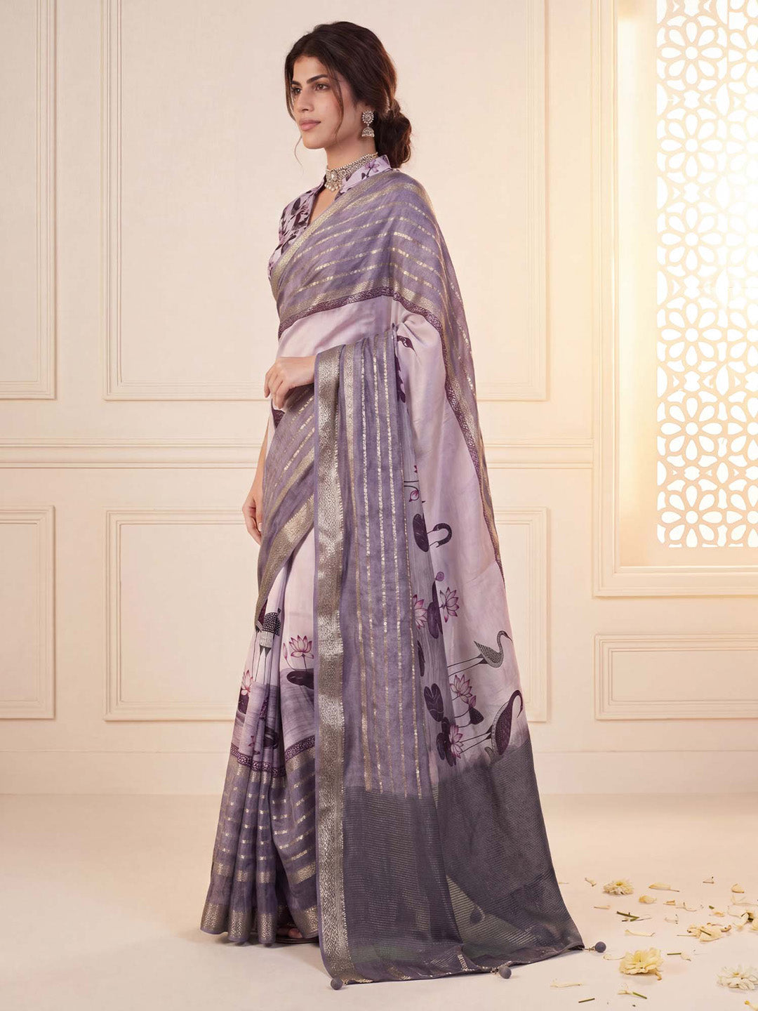 levender collections saree
printed saree 
party wear saree