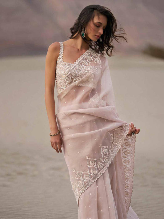 Heritage Off-White Silk Blend Saree