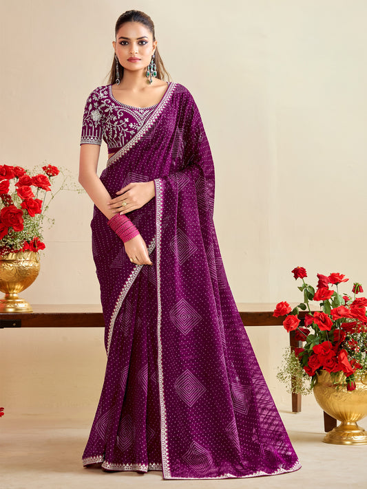 Heritage Violet Silk Blend Saree