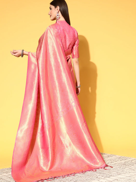 Peach Jari  Kanjivaram Saree