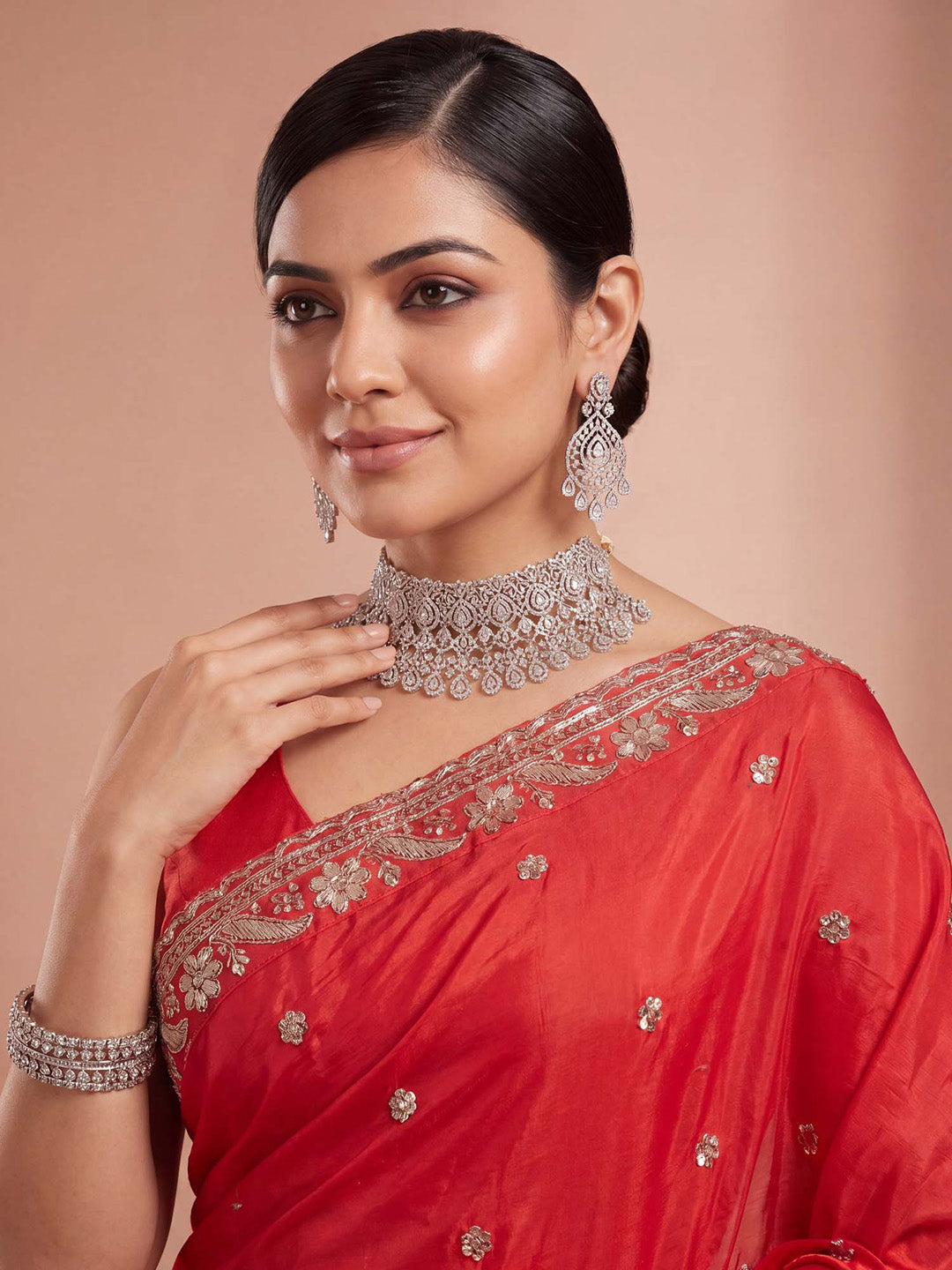 reception wear saree
puja wear collection saree
saree for puja celebration