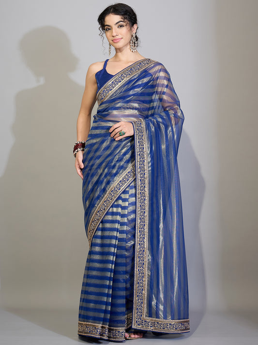 Royal Blue Tissue Silk Saree