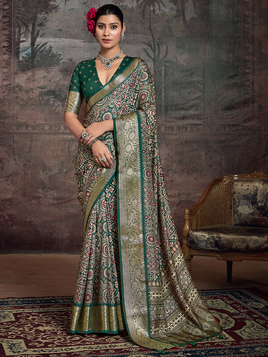 Ajrakh Printed Saree