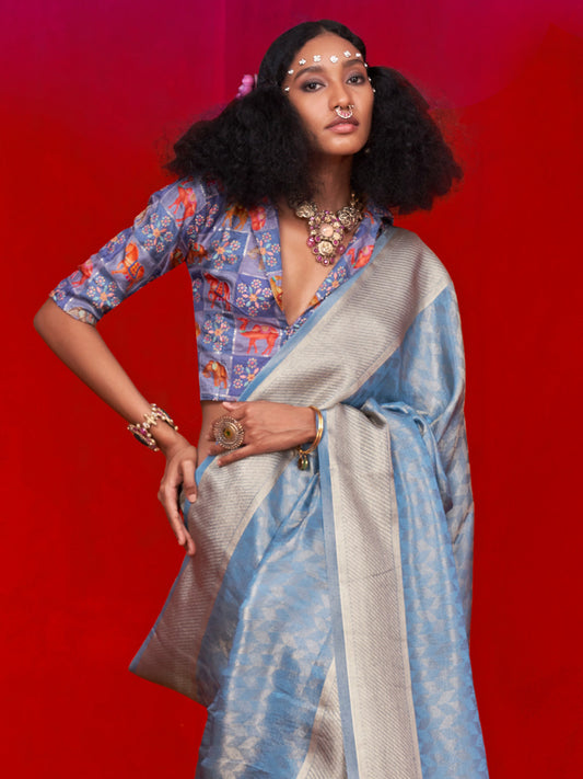 Woven Design Banarasi Tissue Saree