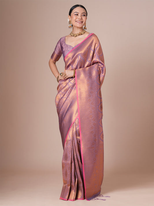 Lavender Purple Kanjeevaram Saree