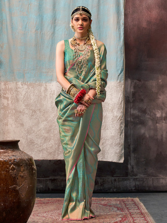 Silk Blend Banarasi Zari Woven Saree