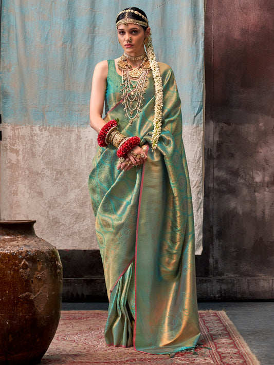 Silk Blend Banarasi Zari Woven Saree