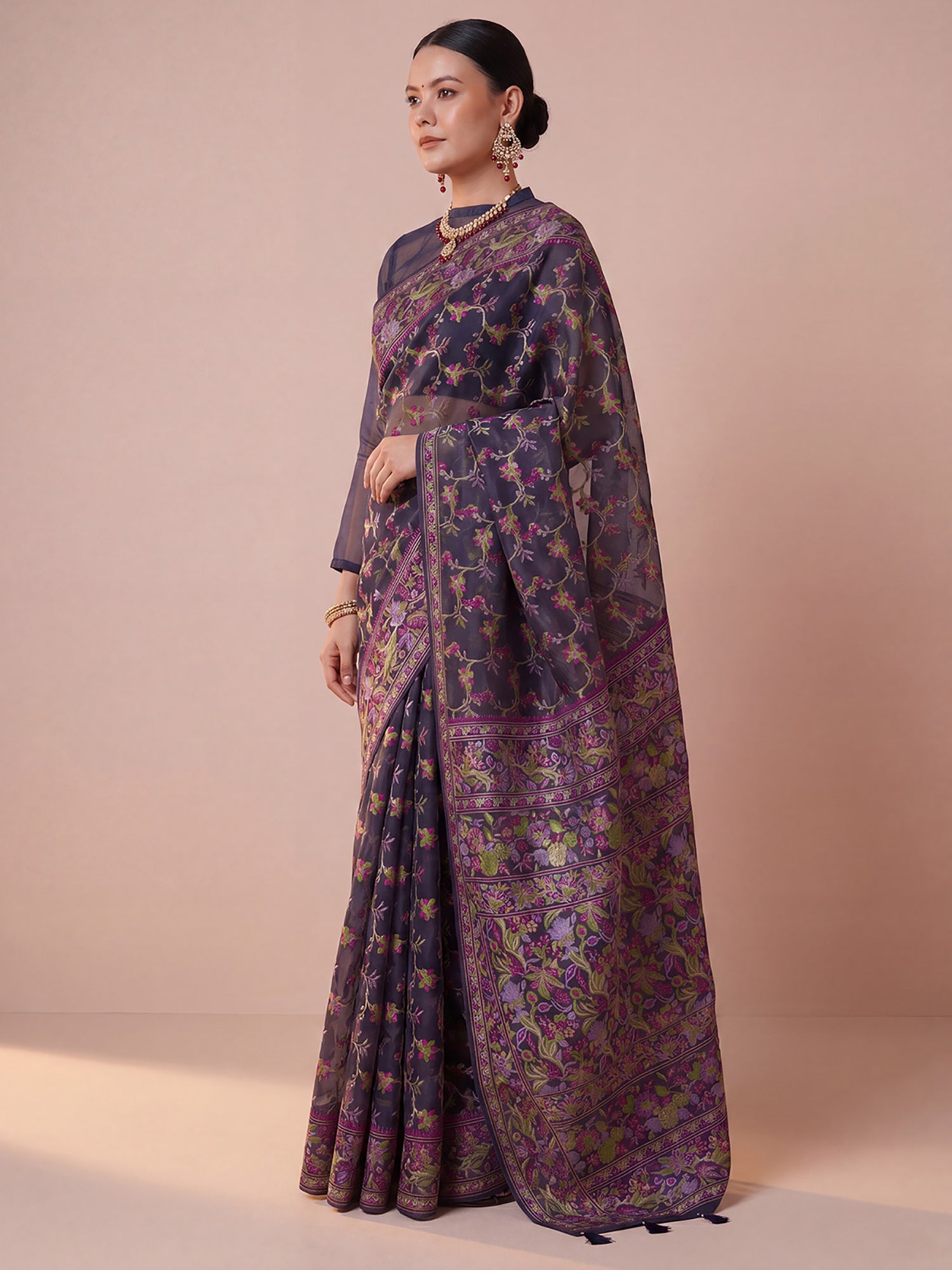 organza saree collection 
navy blue collection
blue collection sarees
