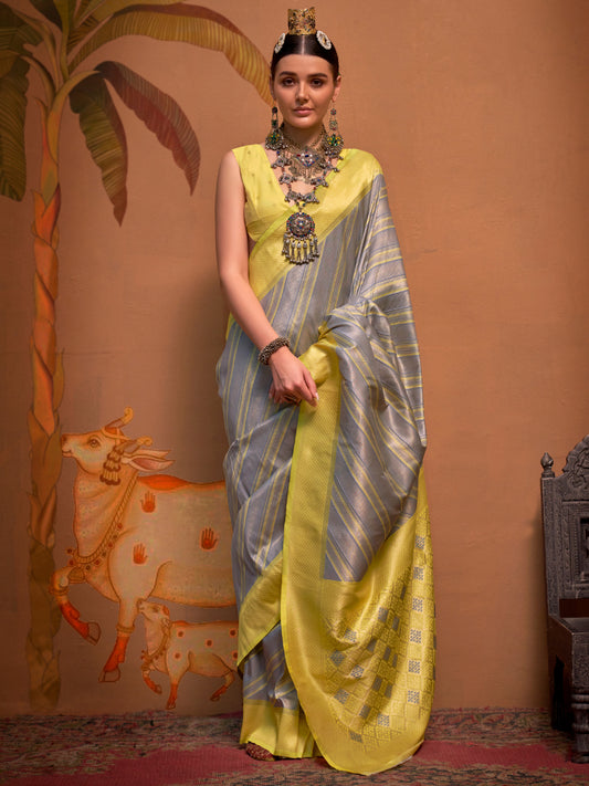 Silk Blend Heritage Banarasi Style Zari Woven Saree