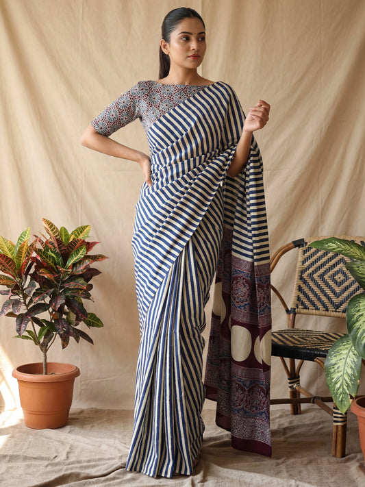 Striped PArty Wear Saree