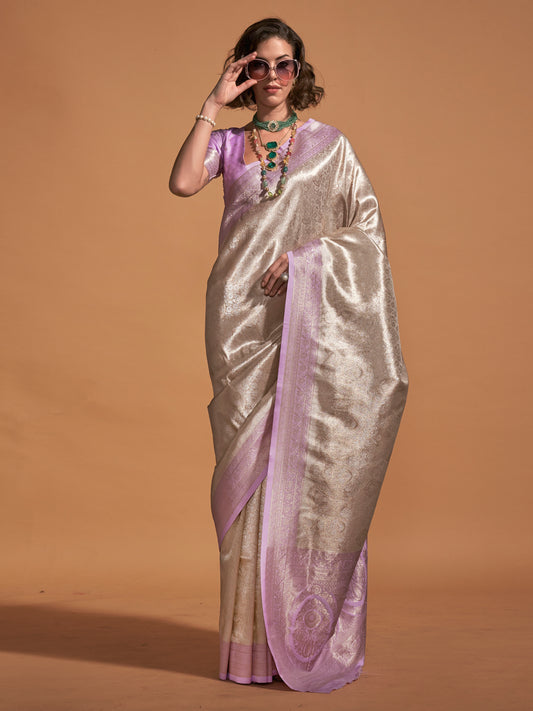 Purple Jari Silk Kanjivaram Saree