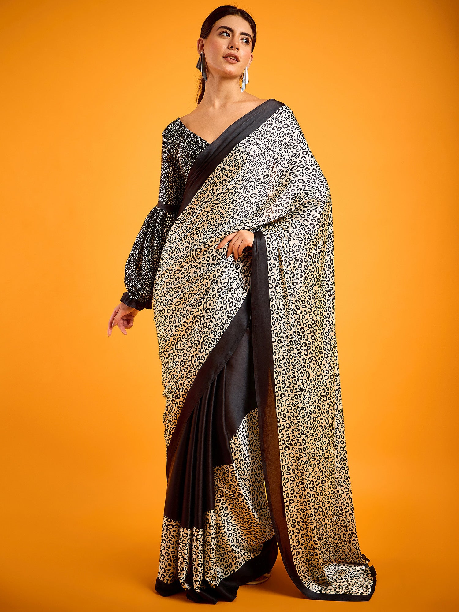 Animal Print Saree