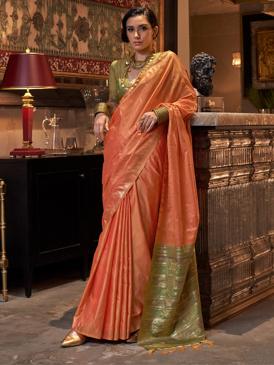 Tissue Silk Buta Work Saree