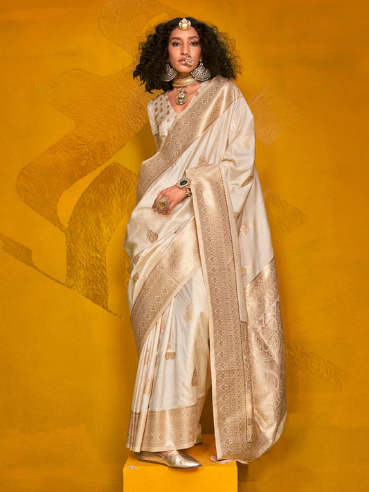 Silk Blend Banarasi Style Zari  Saree
