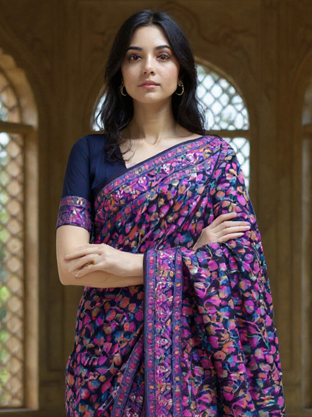 Wovven Design Saree