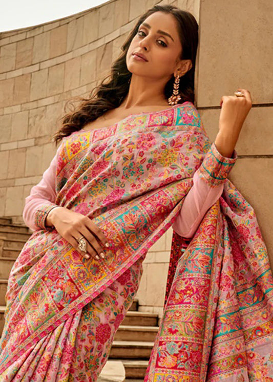 Pink Patola Digital Print Silk Blend saree