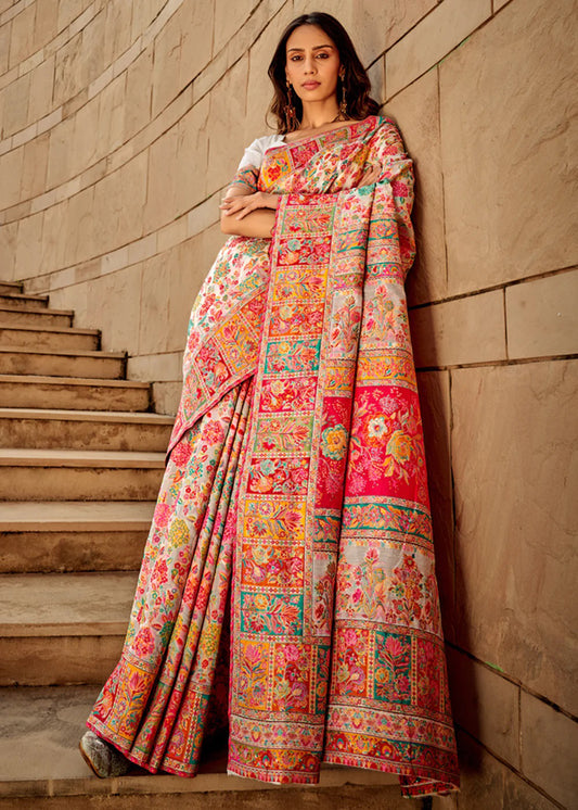 Multicolor Banarasi Woven Silk Blend Saree