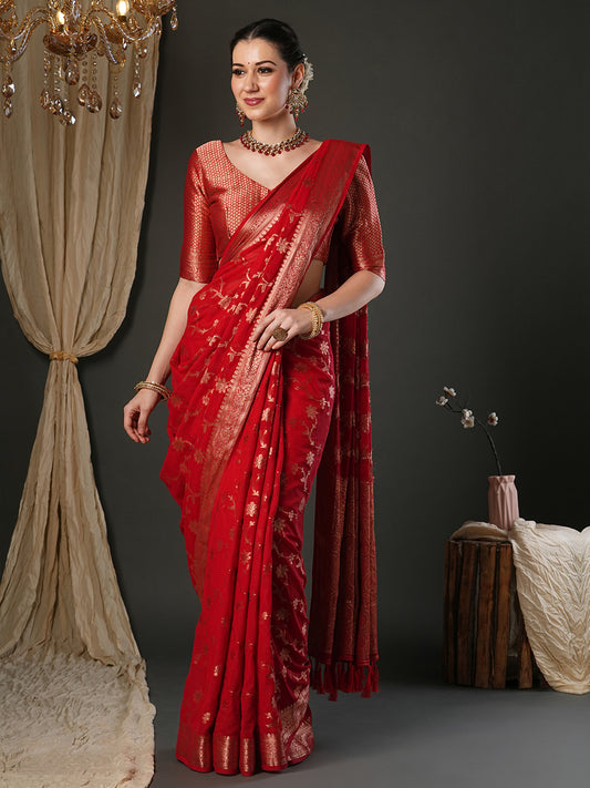 Woven Design Zari Georgette Banarasi Saree