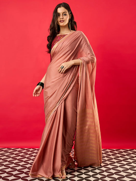 Dusty Rose Mysore Silk Saree