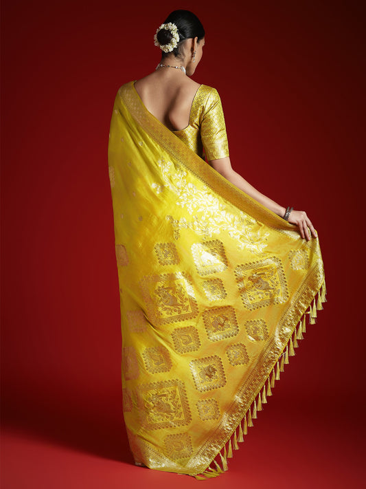 Silk Blend Heritage Banarasi Style Zari Woven Saree