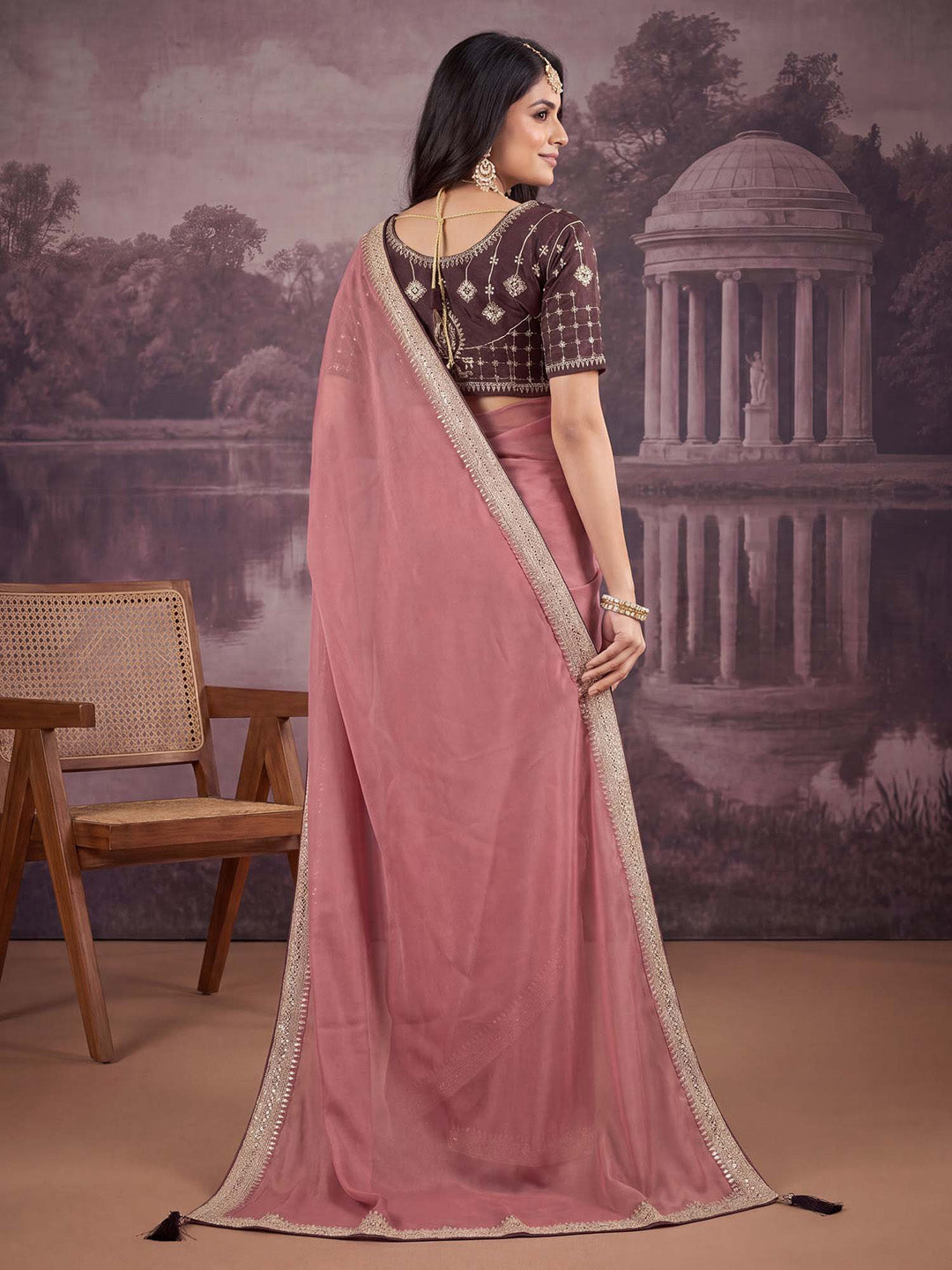 trendy saree collection
sequin work saree