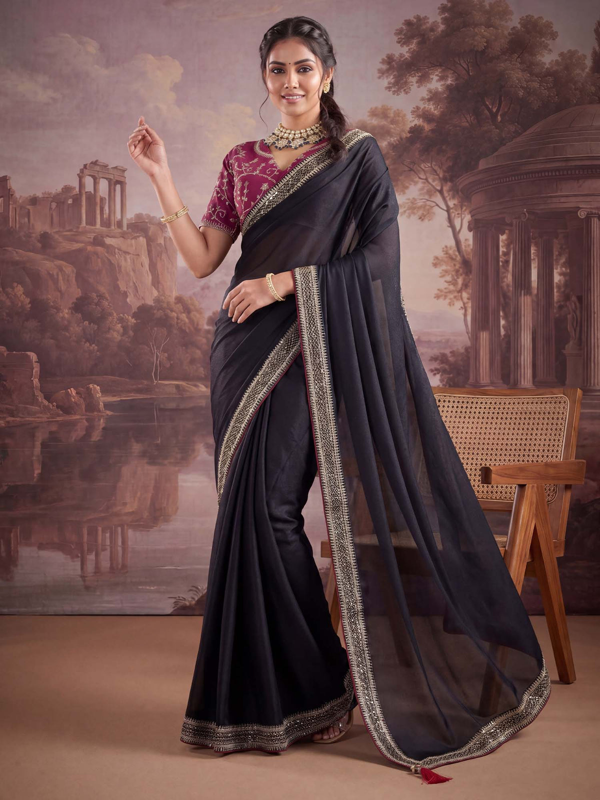 Partywear saree to wear
normal saree 
family get to gether