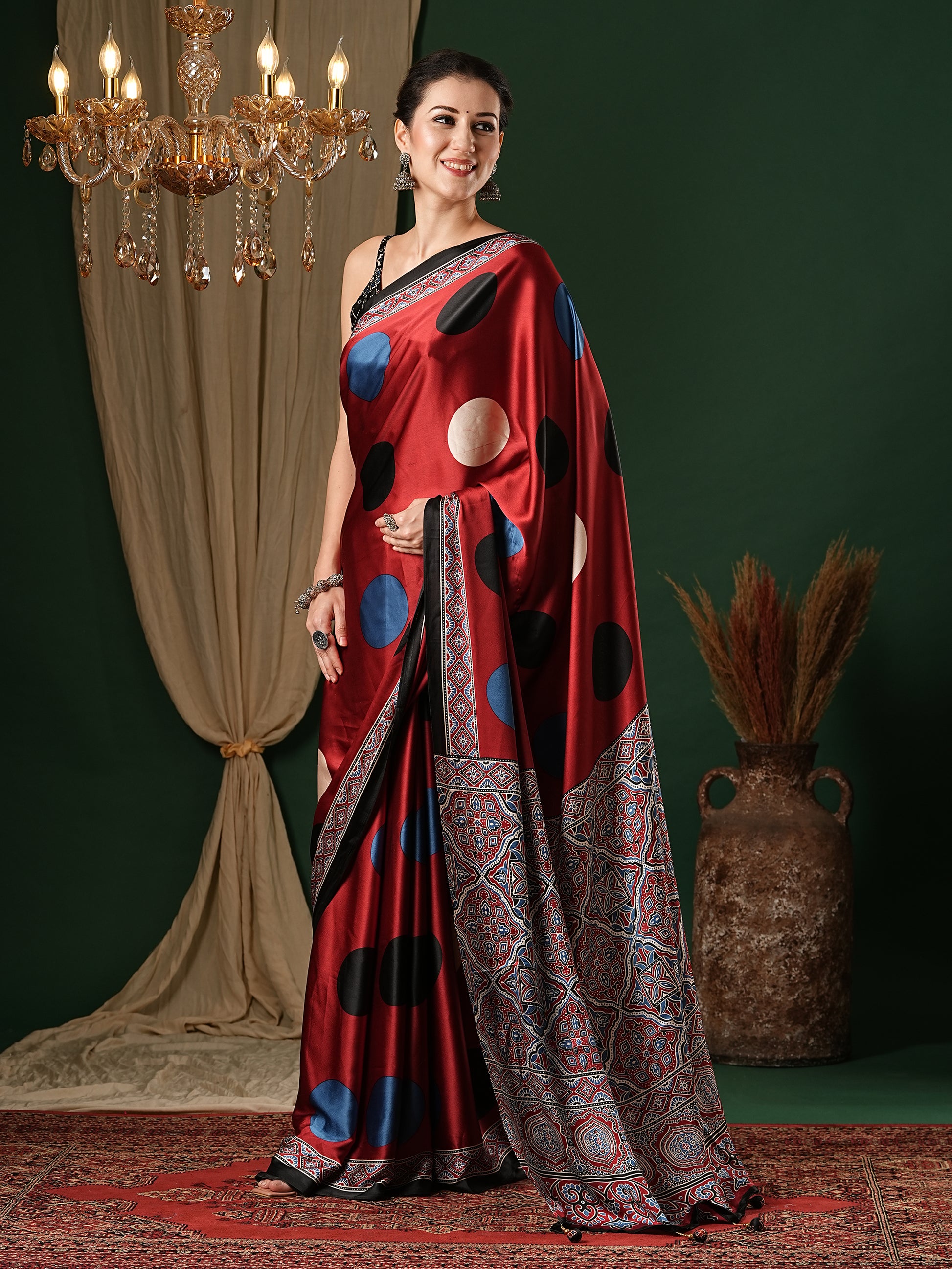 Ajrakh Printed Saree