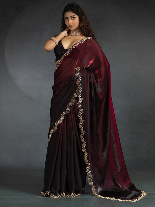 Ombre Beads and Stones Tissue Silk Sarees