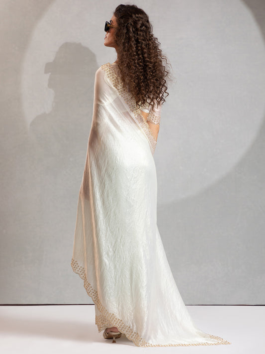 Heritage Off-White Silk Blend Saree