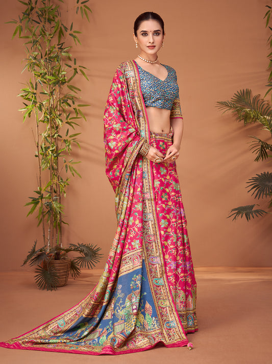 Exquisite Pink Patola Silk Saree