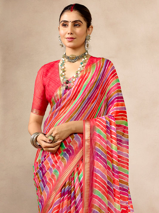 Multicolour Georgette Saree