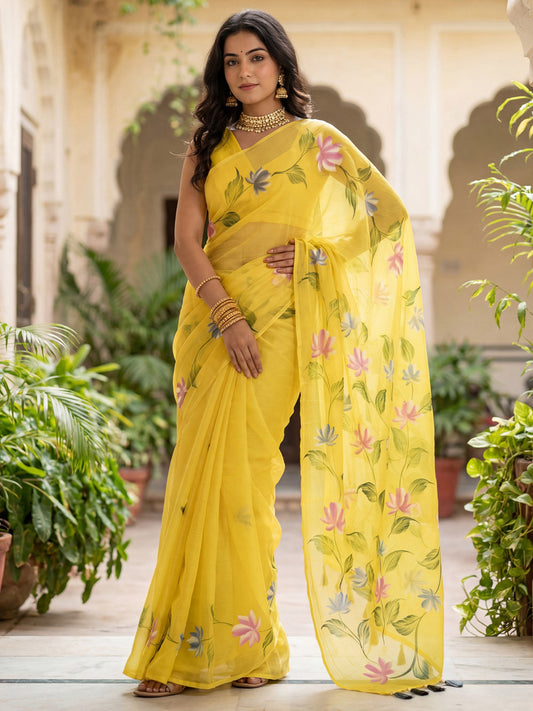 Hand Printed Saree