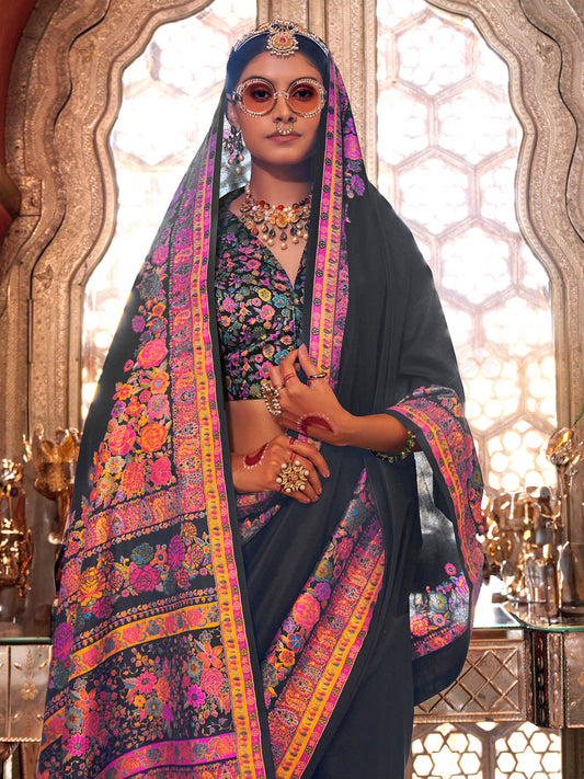 Silk Blend Heritage Banarasi Style Patola Print Saree