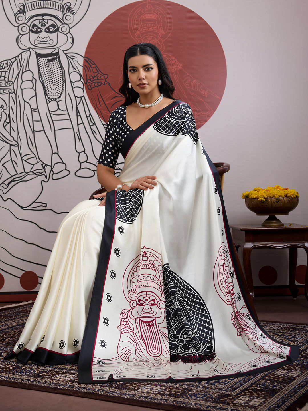 white saree near me