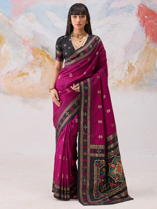 Magenta Silk Saree