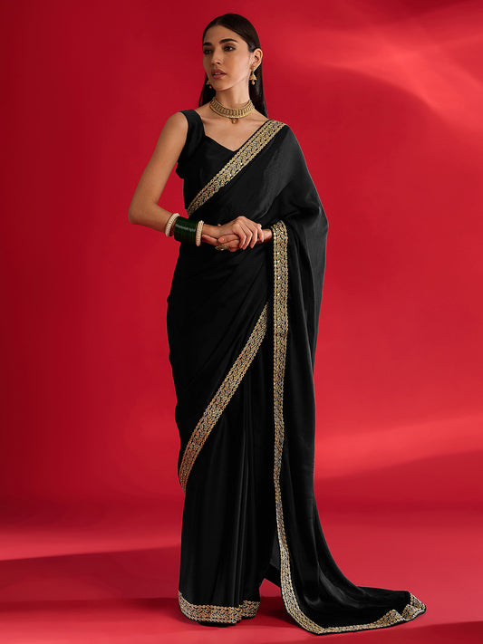 Black Embroidered Saree with Blouse
