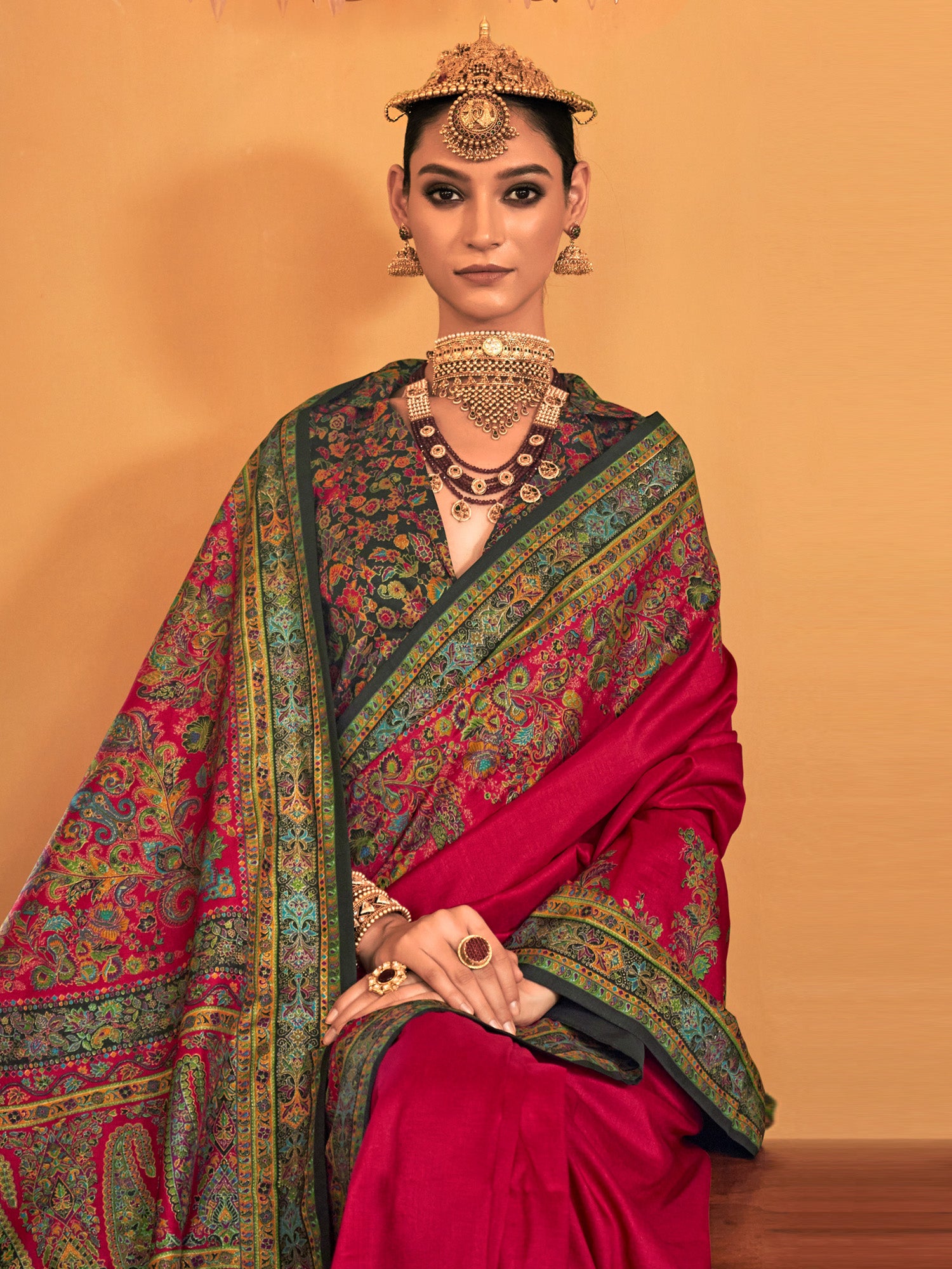 Silk Blend Heritage Banarasi Style Zari Woven Saree - Ressa