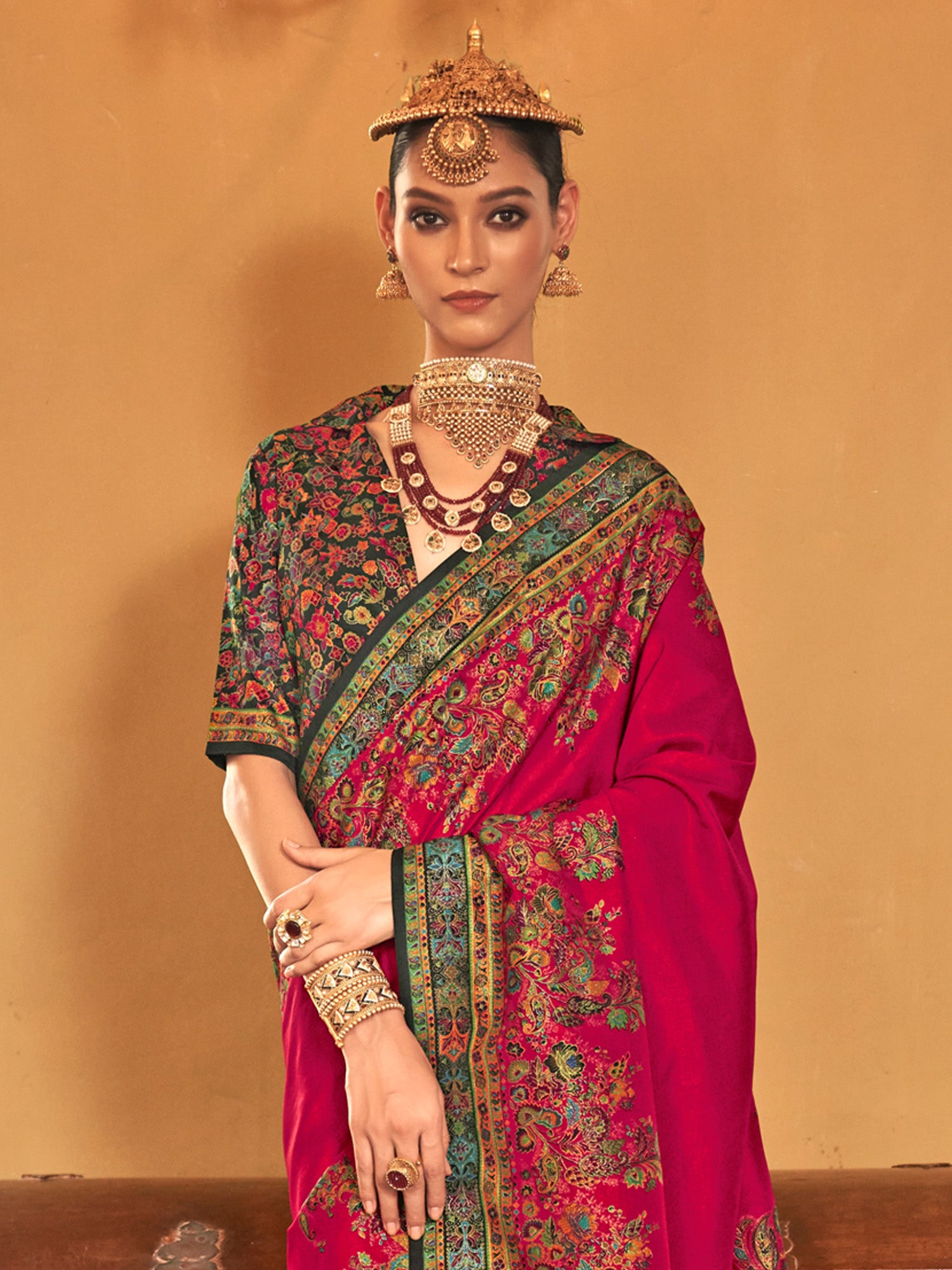 Silk Blend Heritage Banarasi Style Zari Woven Saree - Ressa